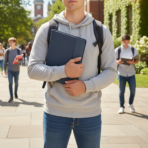 ⁦بورتفوليو O-B5 الاحترافي | قماش عالي الجودة بلمسة معدنية أنيقة، يضم مفكرة ورق كرافت 100 ورقة⁩ - الصورة ⁦3⁩