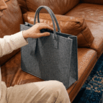FELTY BAG Grey | Felt Tote with Structured Design - Image 4